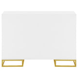 Elsa 2-door Wood Storage Accent Cabinet White and Gold - 959594