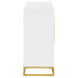 Elsa 2-door Wood Storage Accent Cabinet White and Gold - 959594