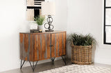 Macon 2-door Sheesham Wood Storage Accent Cabinet Grey - 959615