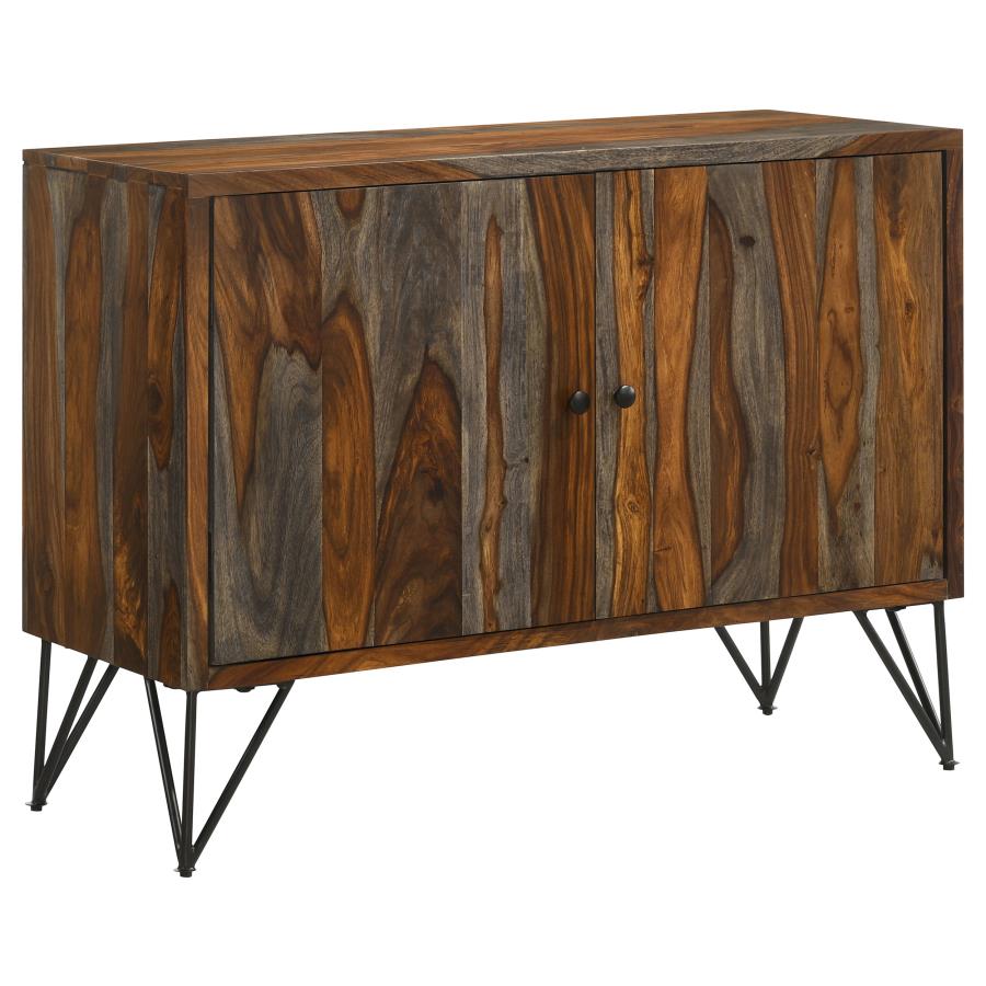 Macon 2-door Sheesham Wood Storage Accent Cabinet Grey - 959615
