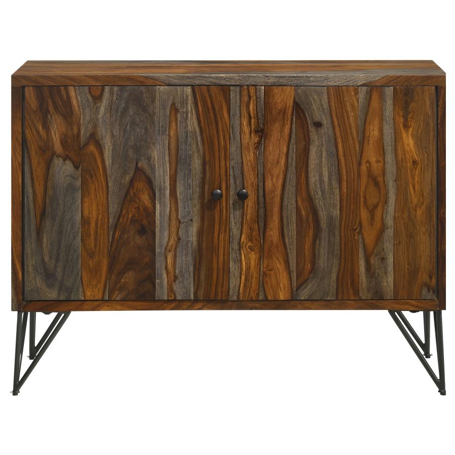 Macon 2-door Sheesham Wood Storage Accent Cabinet Grey - 959615