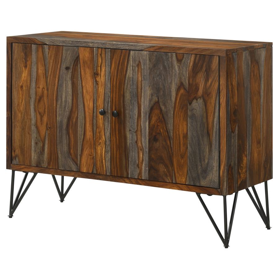 Macon 2-door Sheesham Wood Storage Accent Cabinet Grey - 959615