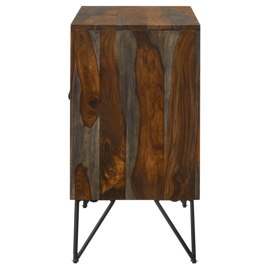Macon 2-door Sheesham Wood Storage Accent Cabinet Grey - 959615