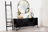 Riddell 4-door Wood Reeding Accent Cabinet Matte Black - 959631