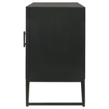 Riddell 4-door Wood Reeding Accent Cabinet Matte Black - 959631