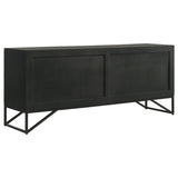 Riddell 4-door Wood Reeding Accent Cabinet Matte Black - 959631