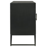 Riddell 4-door Wood Reeding Accent Cabinet Matte Black - 959631