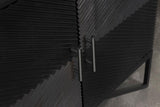 Riddell 4-door Wood Reeding Accent Cabinet Matte Black - 959631