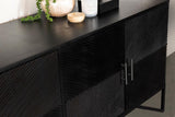 Riddell 4-door Wood Reeding Accent Cabinet Matte Black - 959631