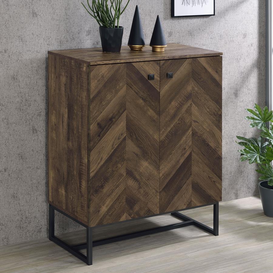 Carolyn 2-door Engineered Wood Accent Cabinet Rustic Oak - 959639