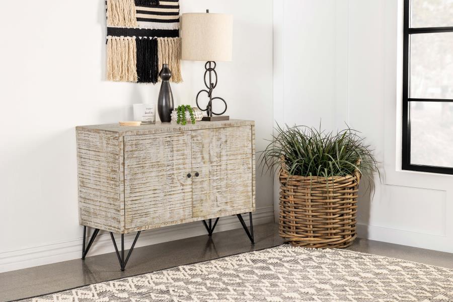 Eileen 2-door Wood Storage Accent Cabinet White Washed - 959652