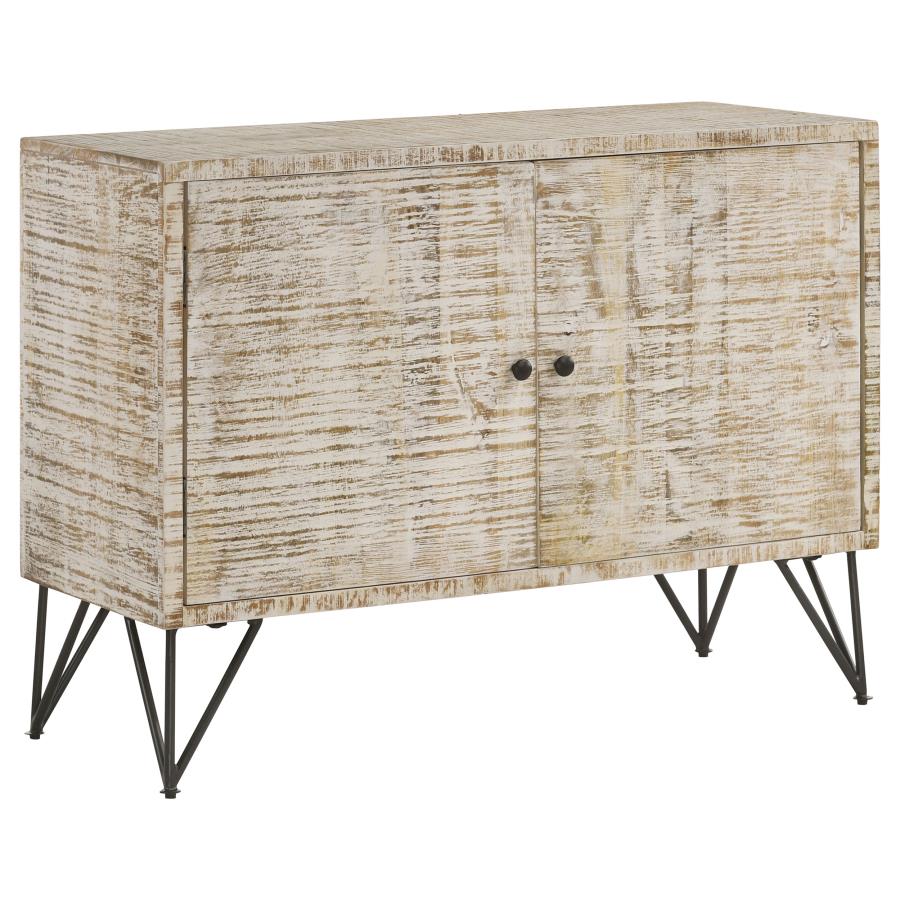 Eileen 2-door Wood Storage Accent Cabinet White Washed - 959652