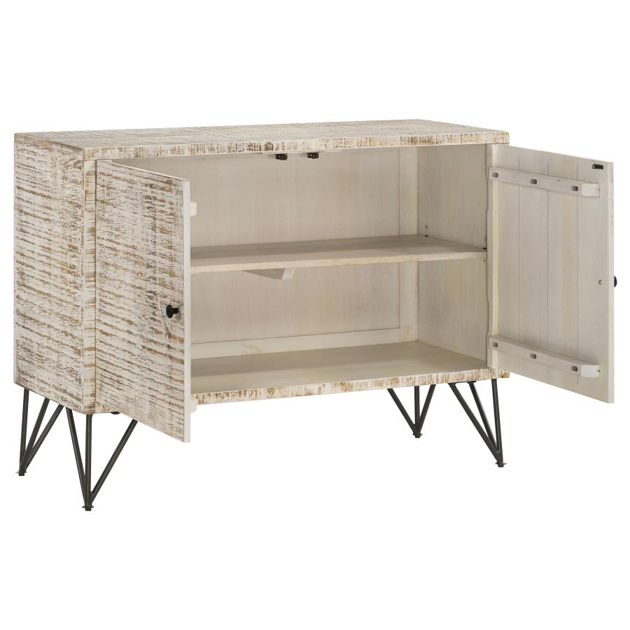 Eileen 2-door Wood Storage Accent Cabinet White Washed - 959652