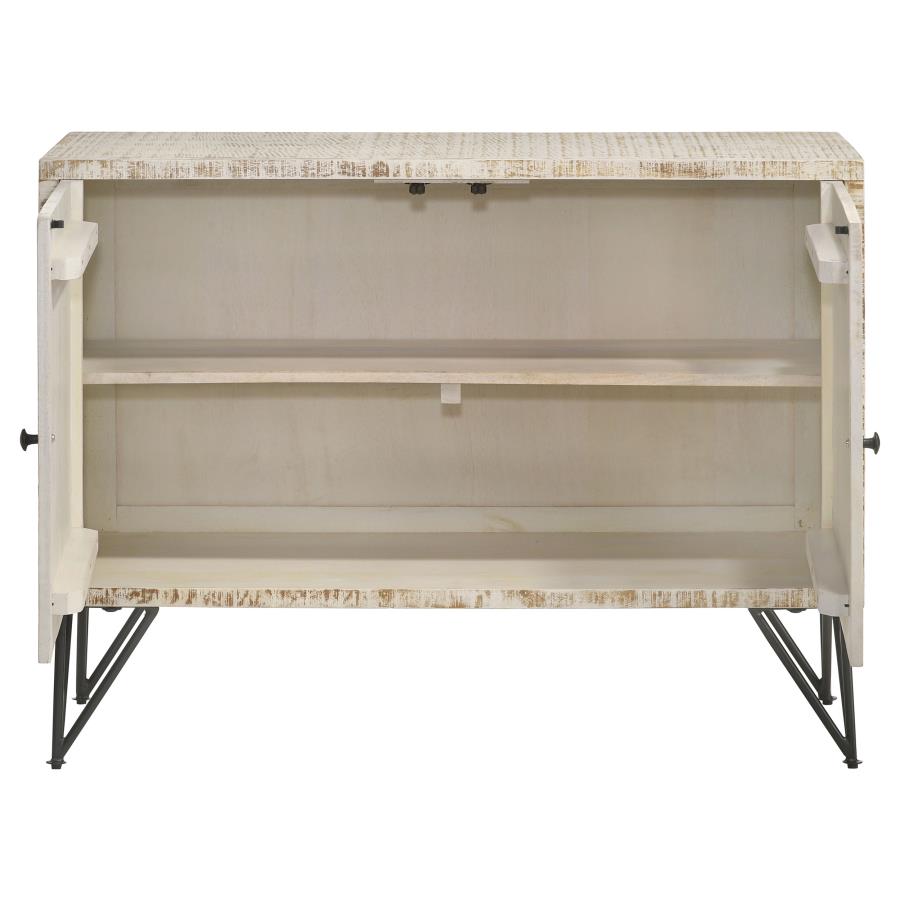 Eileen 2-door Wood Storage Accent Cabinet White Washed - 959652