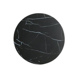 Outdoor Lightweight Concrete BMarble Effect Side Table, Living Room End Table - Black / Marble