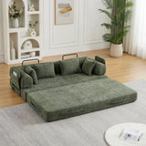 Convertible Sleeper Sofa Bed With Cylindrical Pillow