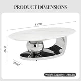 Oval Coffee Table With Geometric Precision