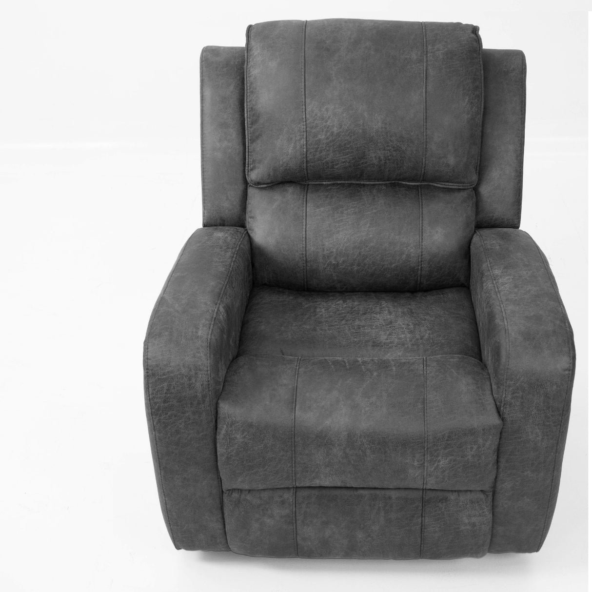 Modern Style Manual Recliner With Square Arms And Tufted Design