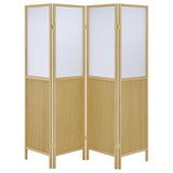 Mattison 4-Panel Room Divider Folding Shoji Screen Natural - 960121