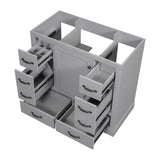 Modern Bathroom Vanity Base Only, 6 Drawer Storage With Adjustable Shelf