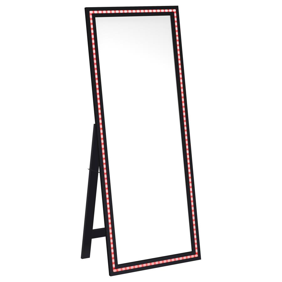 Windrose 28 x 67 Inch Tempered LED Standing Mirror Black - 960962