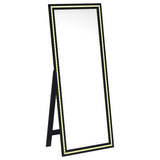 Windrose 28 x 67 Inch Tempered LED Standing Mirror Black - 960962