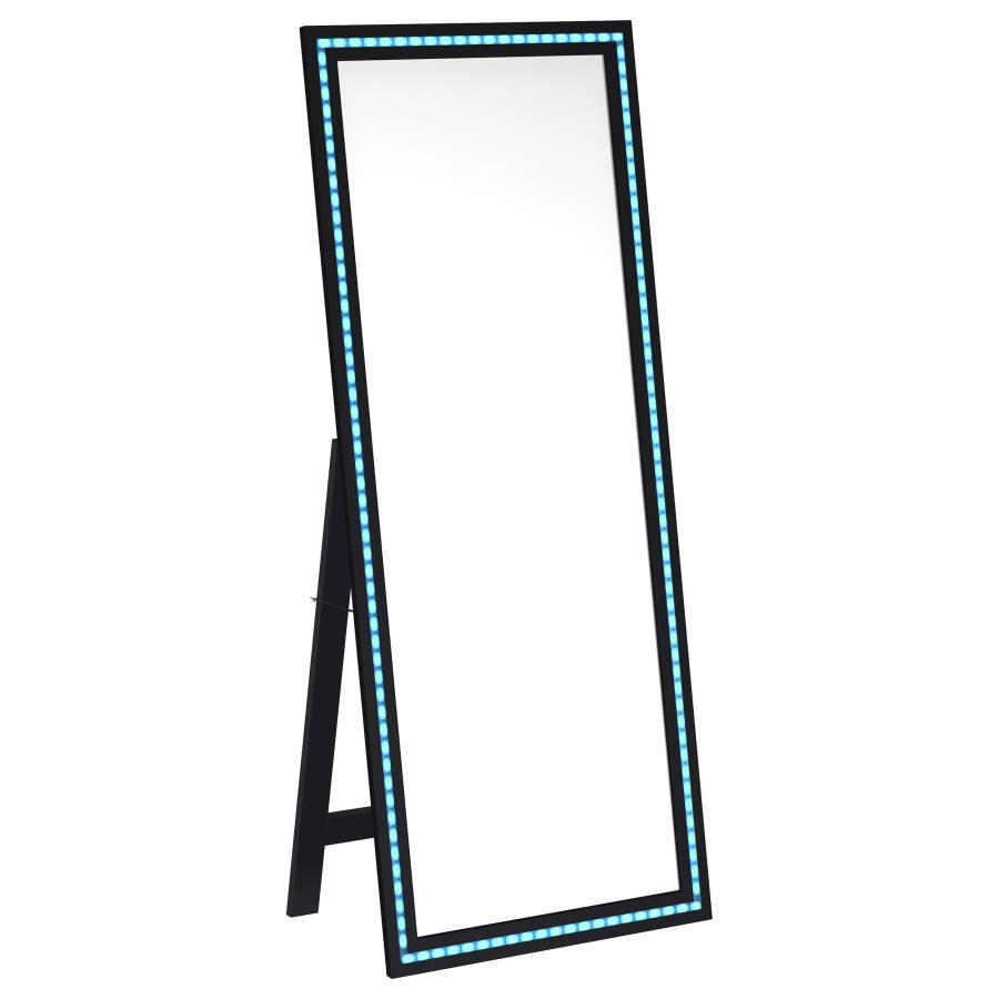 Windrose 28 x 67 Inch Tempered LED Standing Mirror Black - 960962