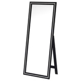 Windrose 28 x 67 Inch Tempered LED Standing Mirror Black - 960962