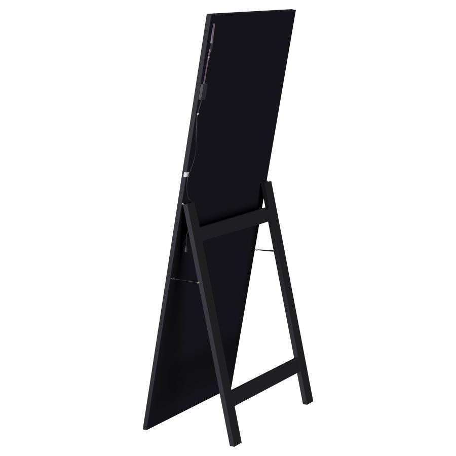 Windrose 28 x 67 Inch Tempered LED Standing Mirror Black - 960962