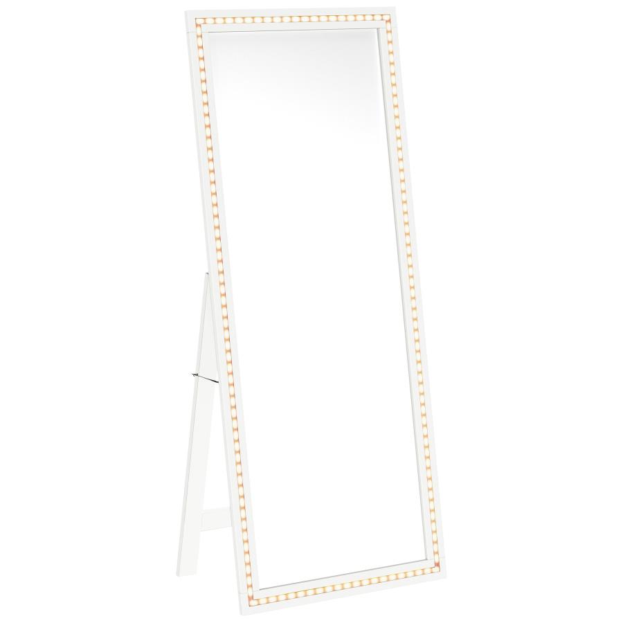 Windrose 28 x 67 Inch Tempered LED Standing Mirror White - 960963