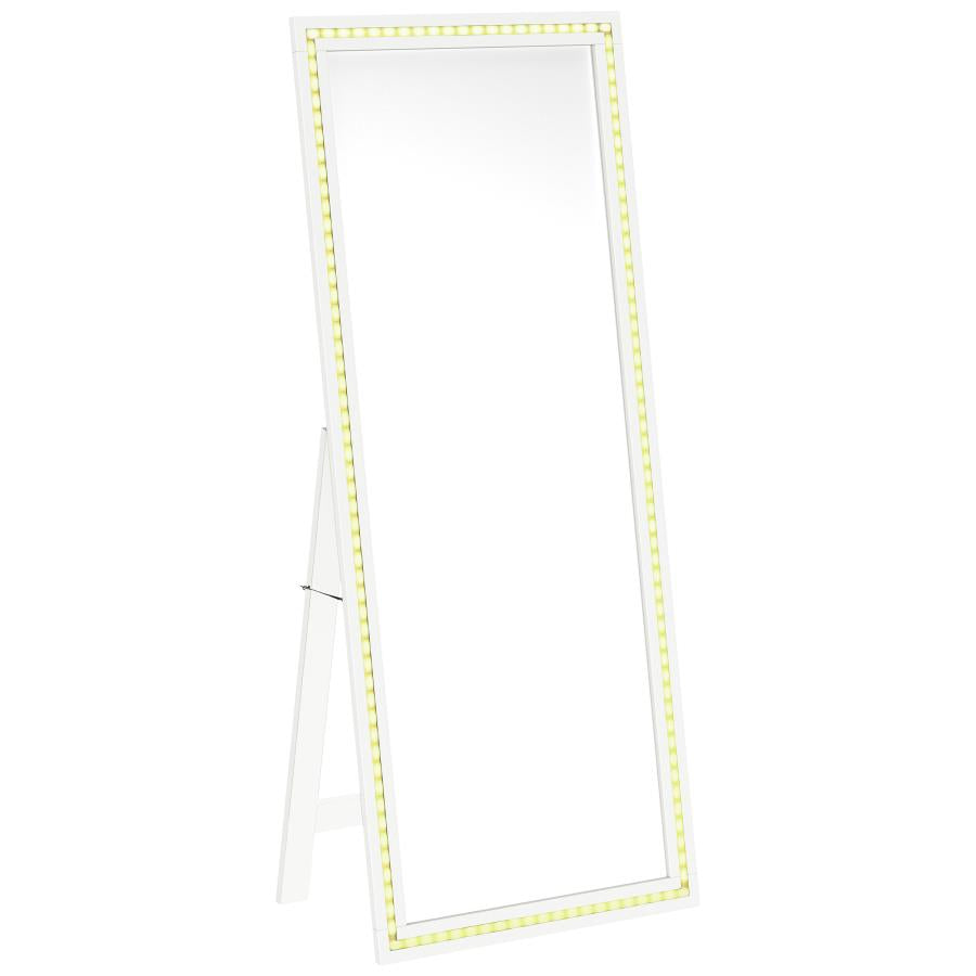 Windrose 28 x 67 Inch Tempered LED Standing Mirror White - 960963