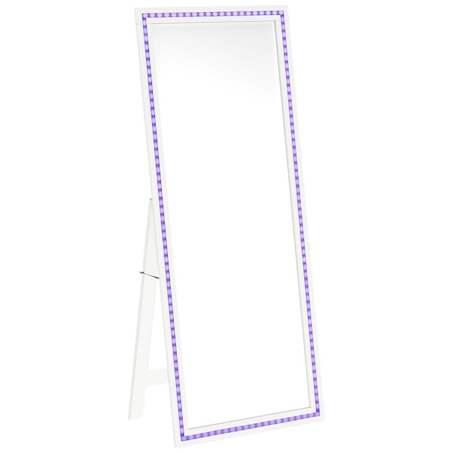 Windrose 28 x 67 Inch Tempered LED Standing Mirror White - 960963
