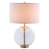 Kenny 27-inch Drum Shade Clear Glass Table Lamp Brass - 961227