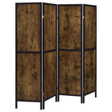 Deepika 4-Panel Room Divider Folding Screen Rustic Nutmeg - 961413