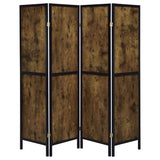 Deepika 4-Panel Room Divider Folding Screen Rustic Nutmeg - 961413