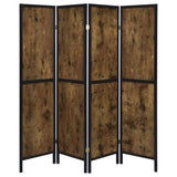 Deepika 4-Panel Room Divider Folding Screen Rustic Nutmeg - 961413