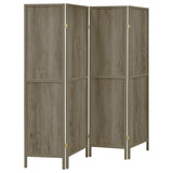 Deepika 4-Panel Room Divider Folding Screen Grey Driftwood - 961415