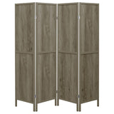 Deepika 4-Panel Room Divider Folding Screen Grey Driftwood - 961415