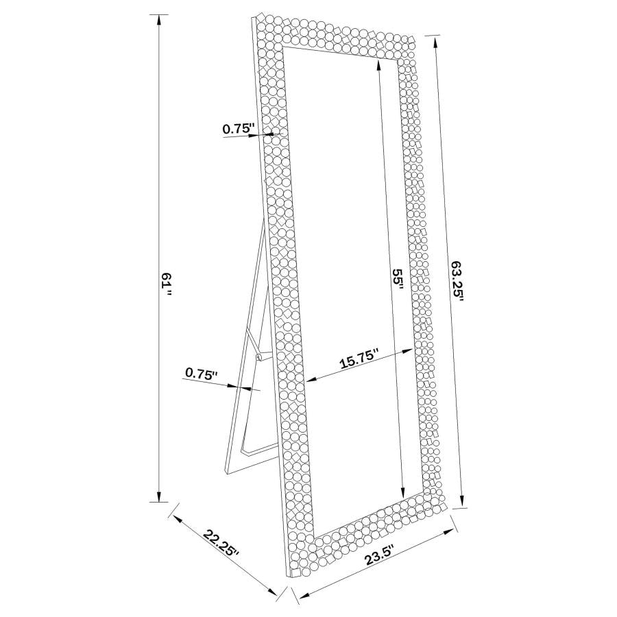 Mckay 24 x 63 Inch Acrylic Frame Standing Mirror Smokey Grey - 961422