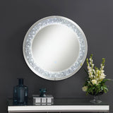 Lixue 32 x 32 Inch Round Wall Mirror LED Lighting Silver - 961428