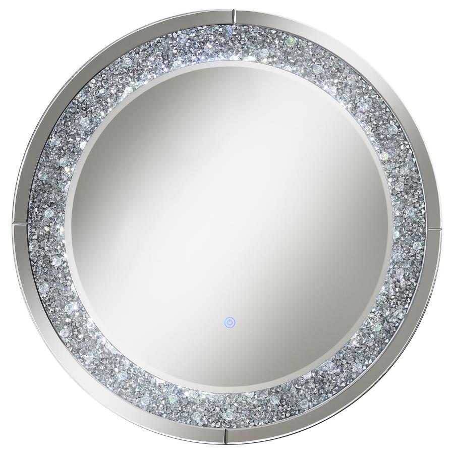 Lixue 32 x 32 Inch Round Wall Mirror LED Lighting Silver - 961428