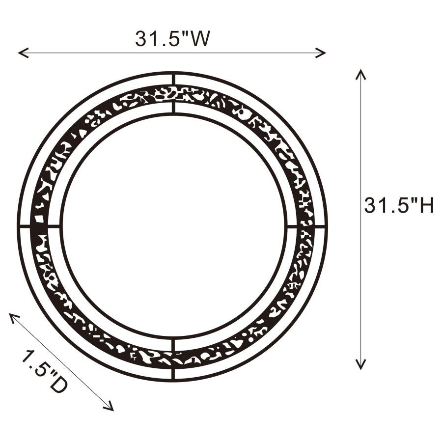Lixue 32 x 32 Inch Round Wall Mirror LED Lighting Silver - 961428