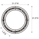 Lixue 32 x 32 Inch Round Wall Mirror LED Lighting Silver - 961428