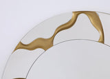 Dorinda 36 x 36 Inch Round Kintsugi Style Wall Mirror Gold - 961455