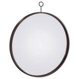 Gwyneth 30 x 35 Inch Round Wall Mirror Black Nickel - 961495