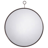 Gwyneth 30 x 35 Inch Round Wall Mirror Black Nickel - 961495