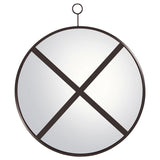 Gwyneth 30 x 35 Inch Round Wall Mirror Black Nickel - 961495