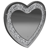 Aiko 36 x 30 Inch Heart Shaped LED Light Wall Mirror Silver - 961535