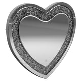 Aiko 36 x 30 Inch Heart Shaped LED Light Wall Mirror Silver - 961535