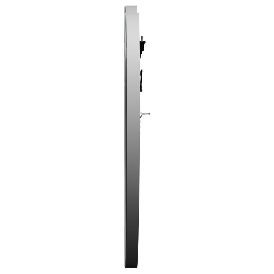 Aiko 36 x 30 Inch Heart Shaped LED Light Wall Mirror Silver - 961535